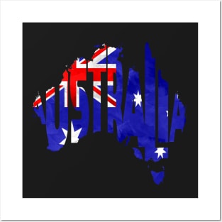 Australia Typo Map Posters and Art